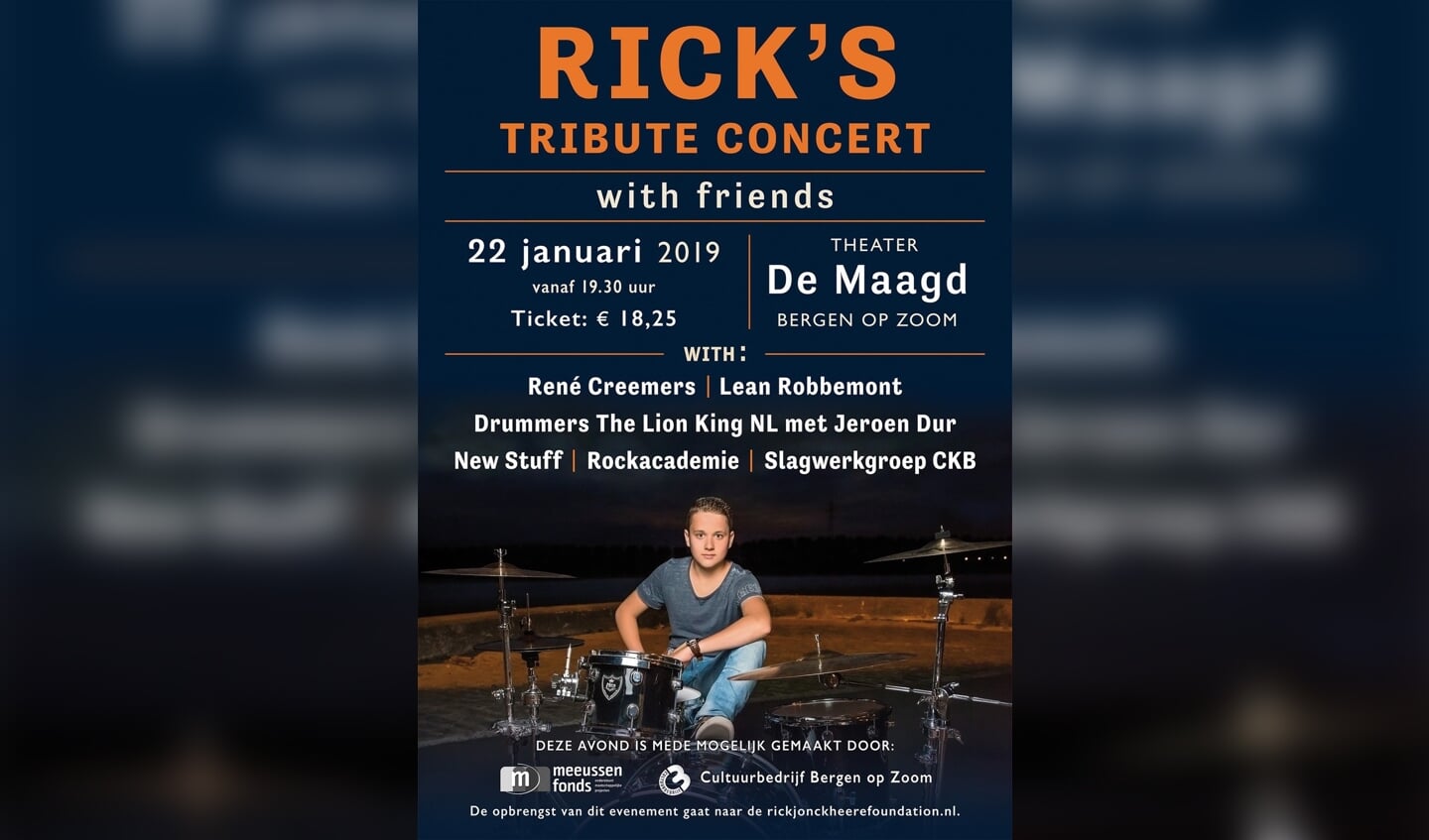 Rick's Tribute Concert vindt plaats op 22 januari 2019.