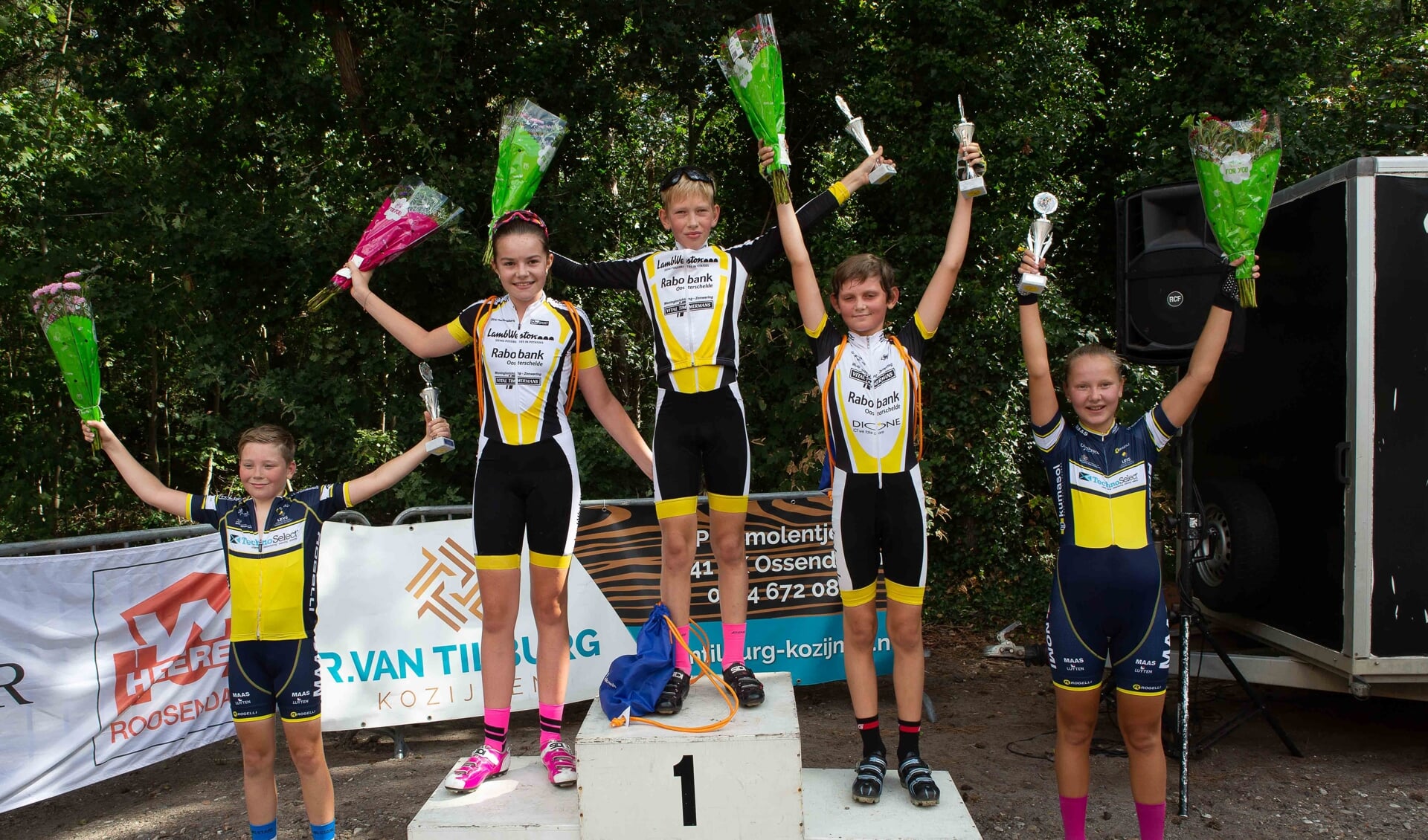 Winnaars jeugdcategorie 4 bij de Ronde van Calfven in 2019. 