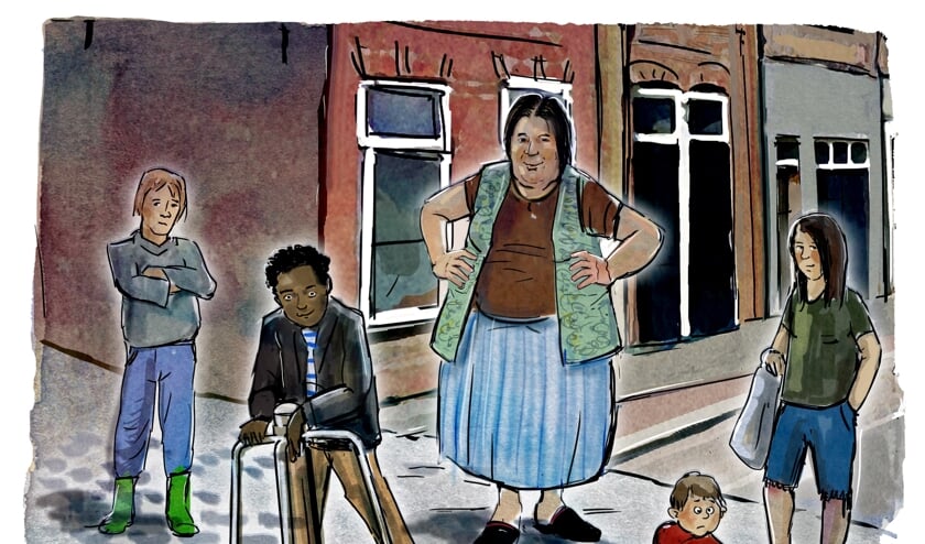 <p>Tante Sjaan in beeld gebracht door illustrator Eric Elich.</p>