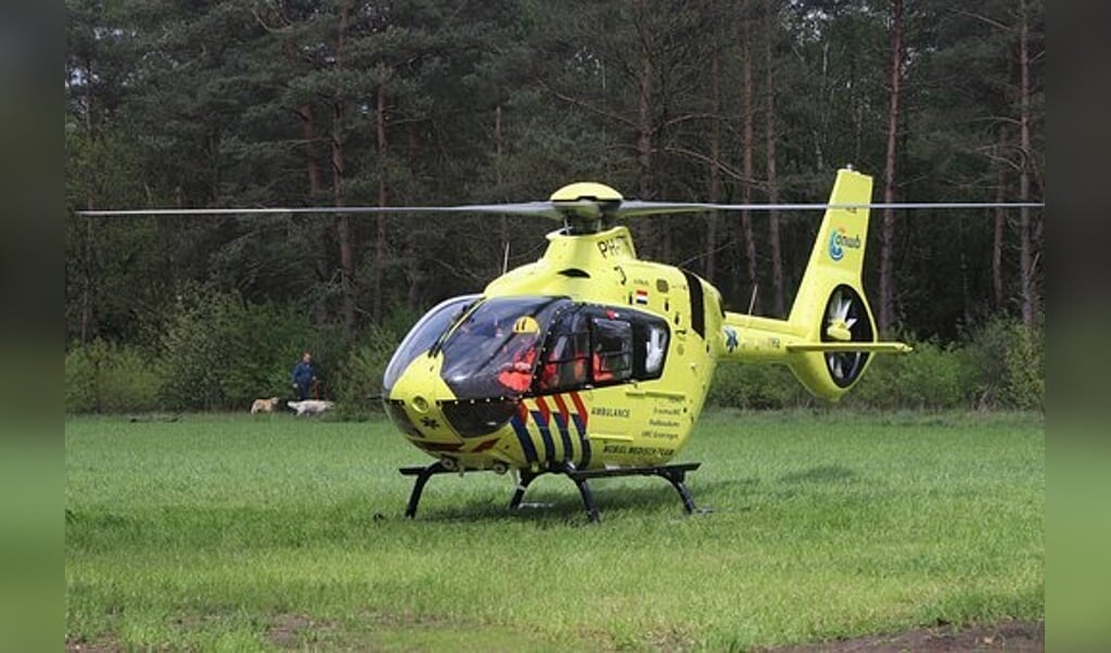 De traumahelikopter werd opgeroepen voor een ongeval op de Bergsebaan waarbij een motorrijder gewond raakte. 