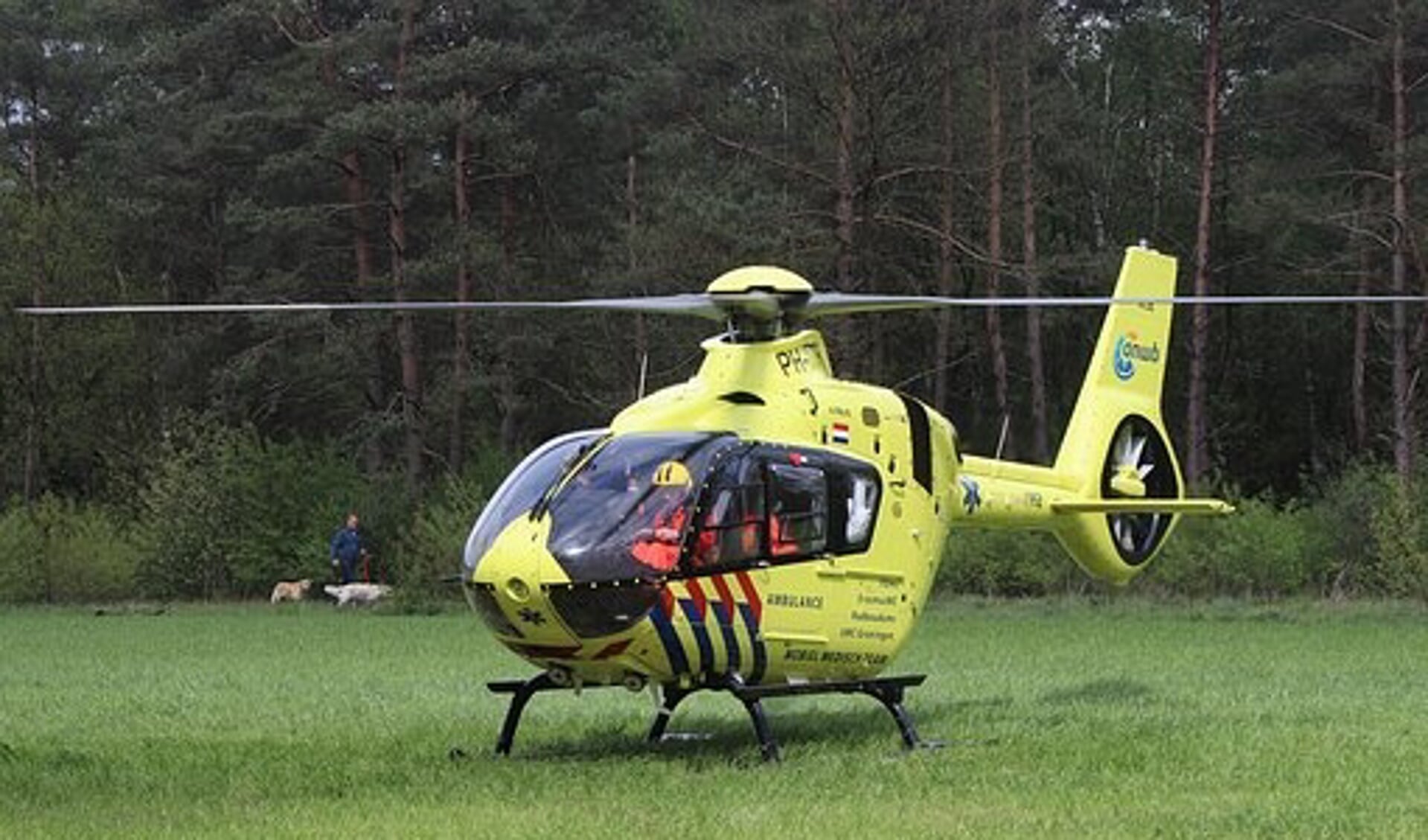 De traumahelikopter werd opgeroepen voor een ongeval op de Bergsebaan waarbij een motorrijder gewond raakte. 