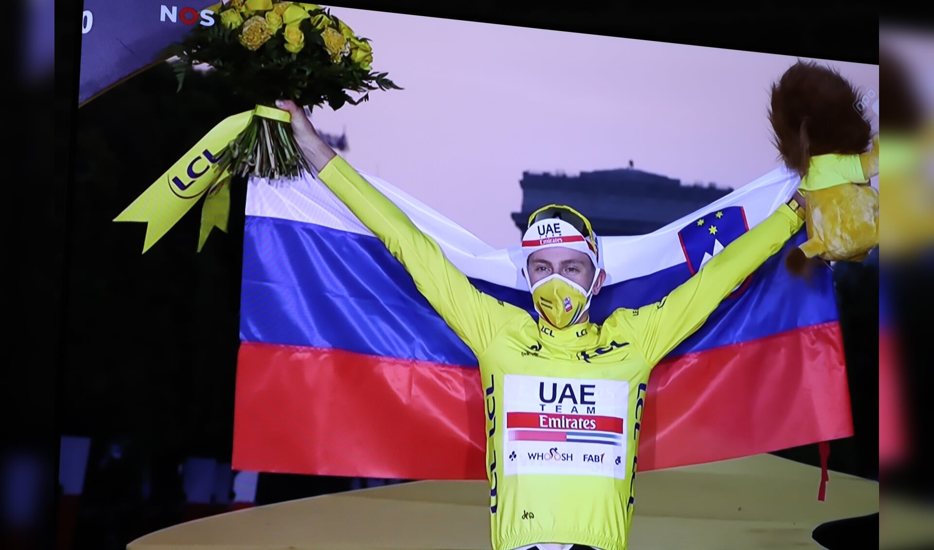 Winnaar Tour de France 2020 Tadej Pogacar.