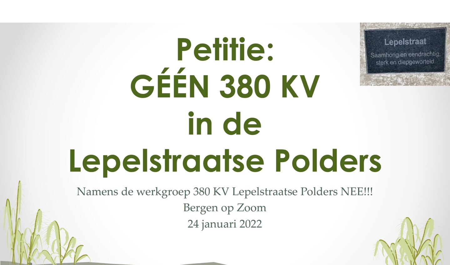 Petitie Géén 380 KV in de Lepelstraatse Polders