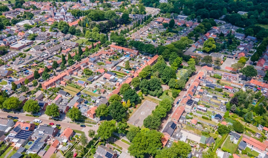 Bovenaanzicht Halsteren Centrum-Oost.