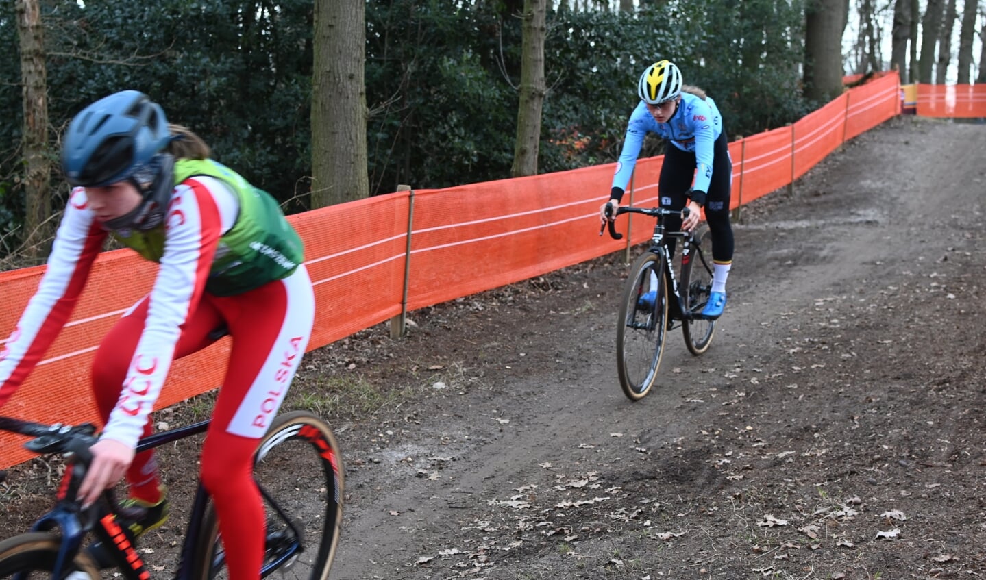 Training voor het WK veldrijden in Hoogerheide.