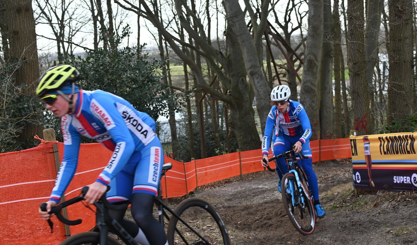 Training voor het WK veldrijden in Hoogerheide.