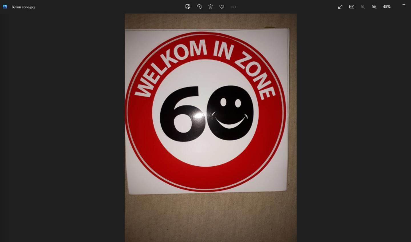 Sticker 60 km Wouw