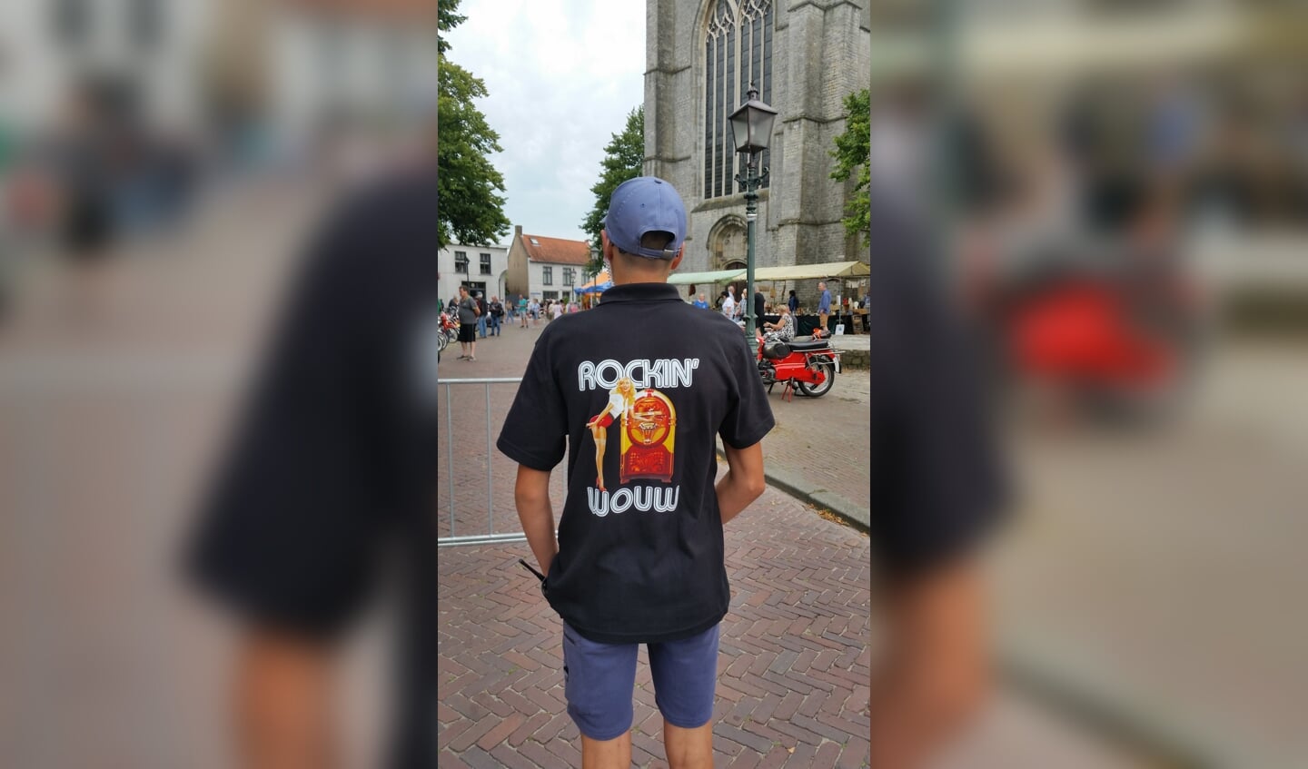 Reclame op T-shirt.