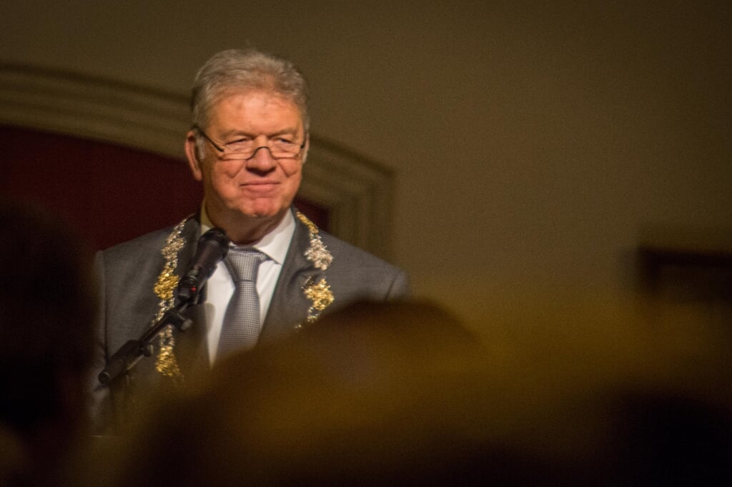Burgemeester Petter tijdens een eerdere nieuwjaarsrede.