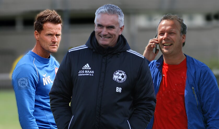 Niels van Casteren, Bert Ruijsch en Dennis Dekkers (vlnr) gaan alledrie bij een andere club aan de slag (collagefoto Peter Kuijpers).