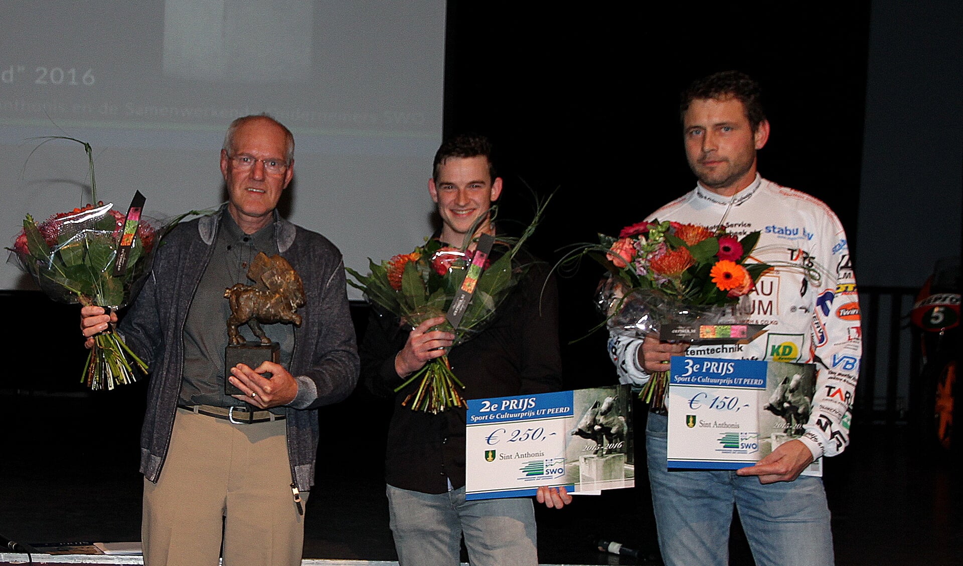 V.l.n.r.: Cor Verberk (winnaar), Robin Fick en David Wijnhoven. (foto: Tunnis.nl)