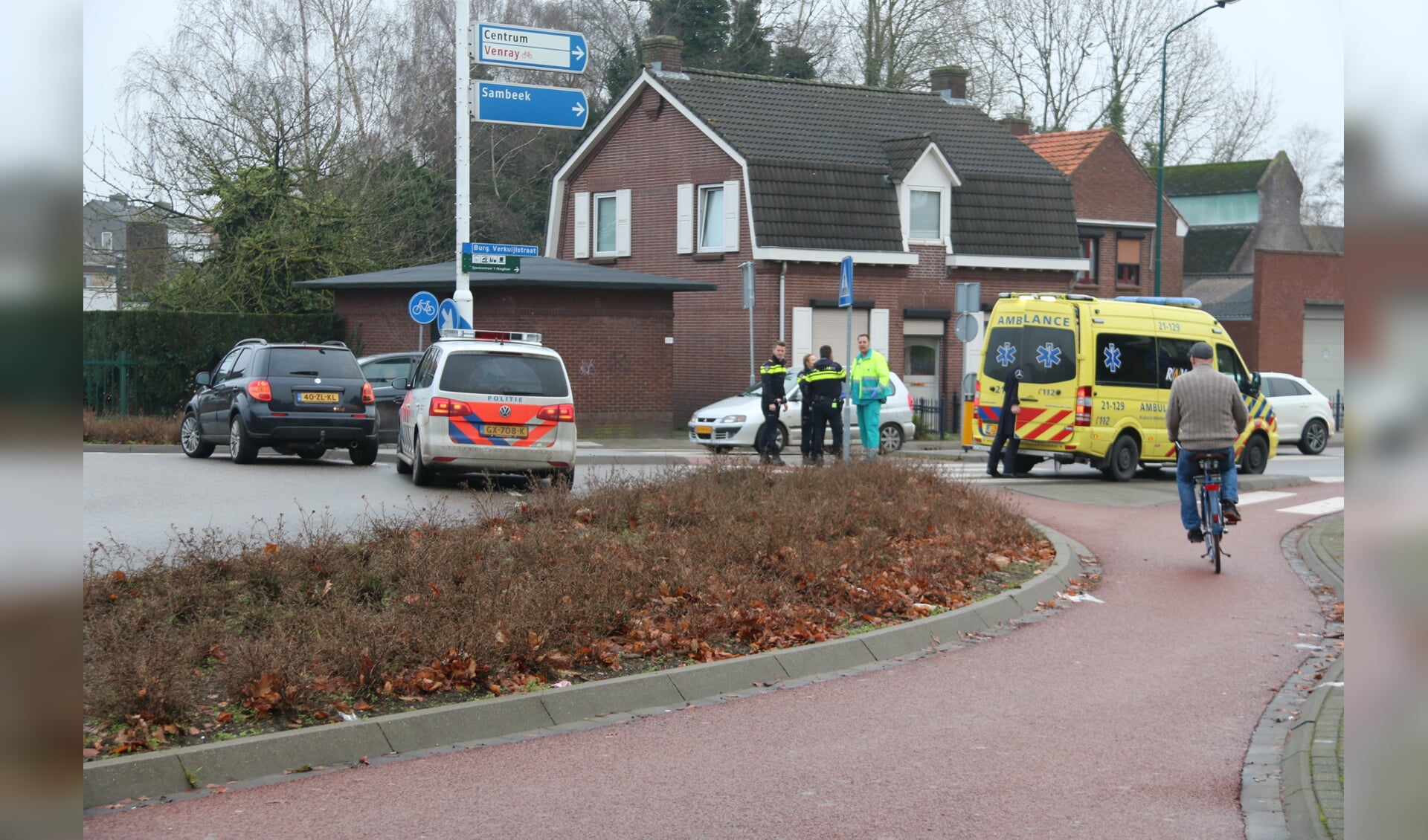 De veiligheid op de Rochusrotonde in Boxmeer laat volgens de SP te wensen over. (foto: SK-Media)