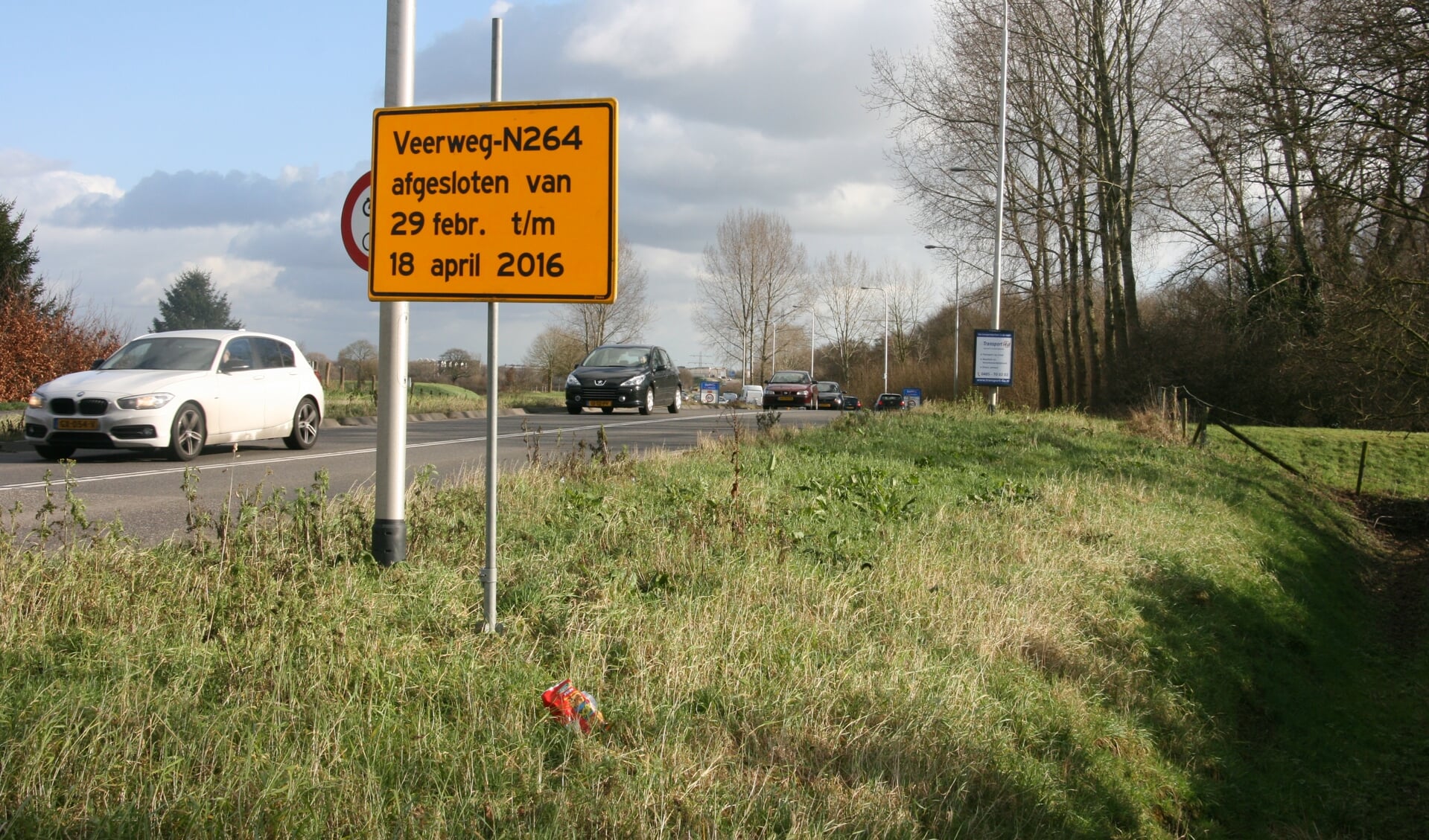 De N264 gaat wekenlang dicht wegens wegwerkzaamheden. (foto: De Maas Driehoek)