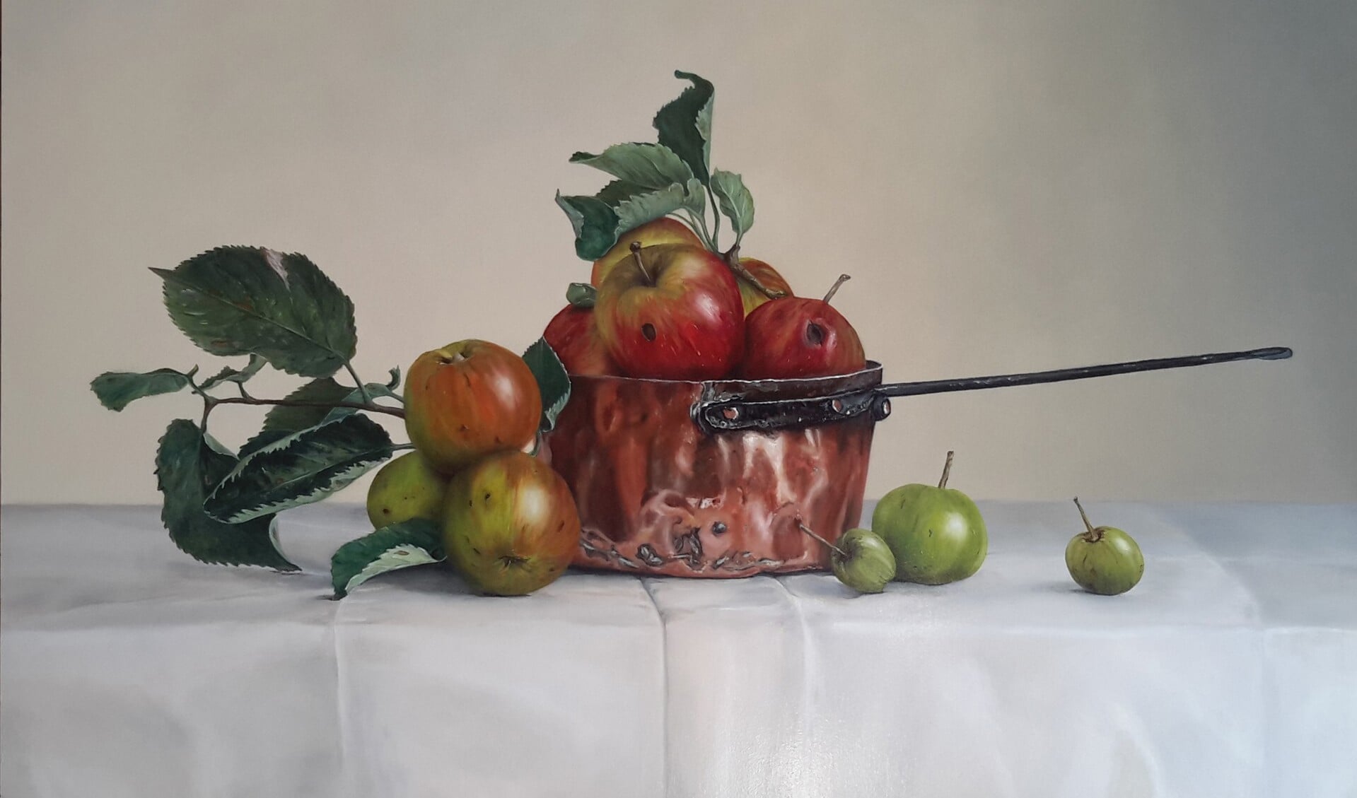 'Appels in koperen pan' van Pieter van Bernebeek.