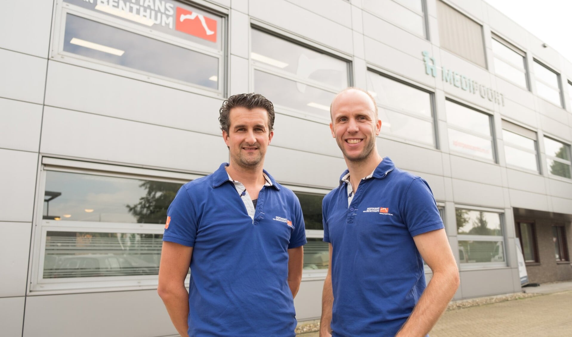 De fysiotherapeuten Sjors Hofmans en Niels van Benthum gaan ook aan de slag in Medipoort in Cuijk. 