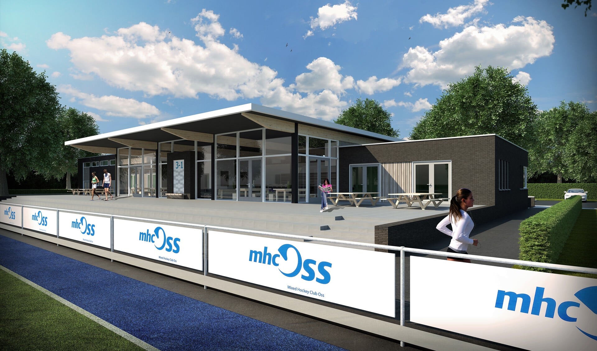 Het nieuwe clubhuis van MHC Oss. Ontwerp Elemans/Koppens
