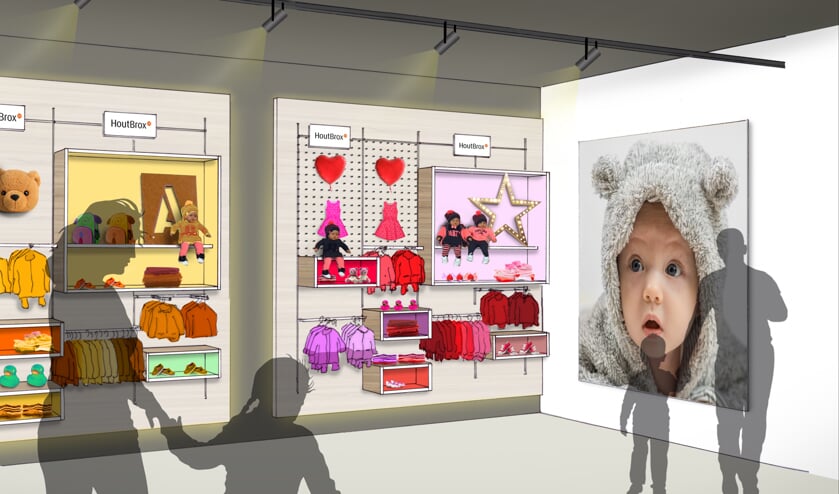 Artist impression van de kidsafdeling van HoutBrox.
