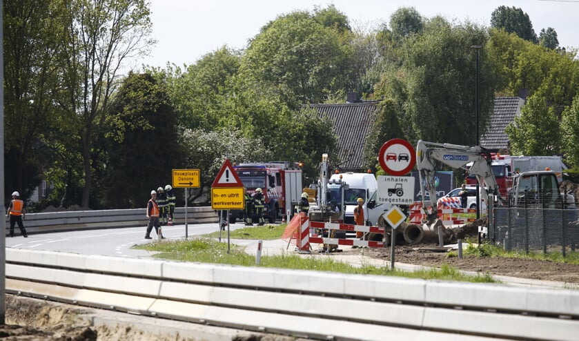 De werkzaamheden aan de N264 bij Haps zijn in volle gang. (foto: SK-Media)