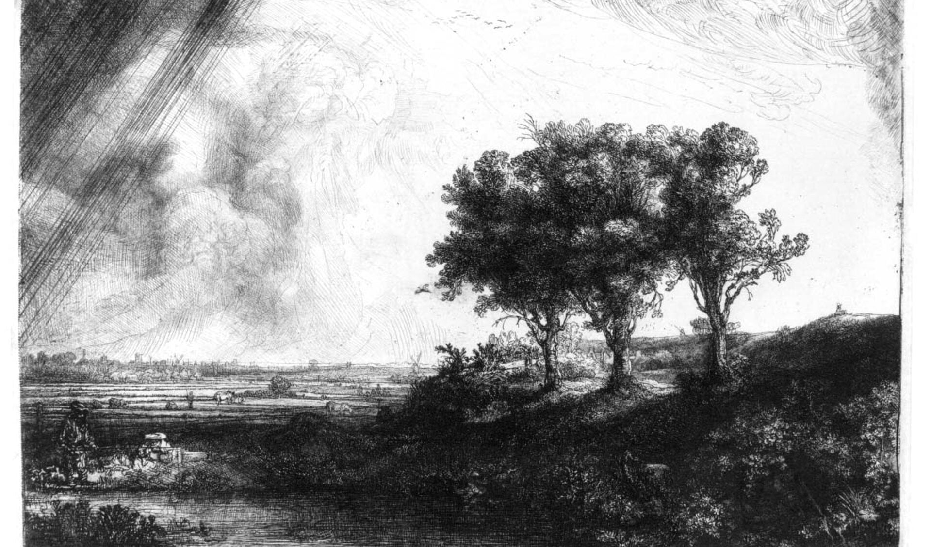 'De drie bomen' van Rembrandt van Rijn.