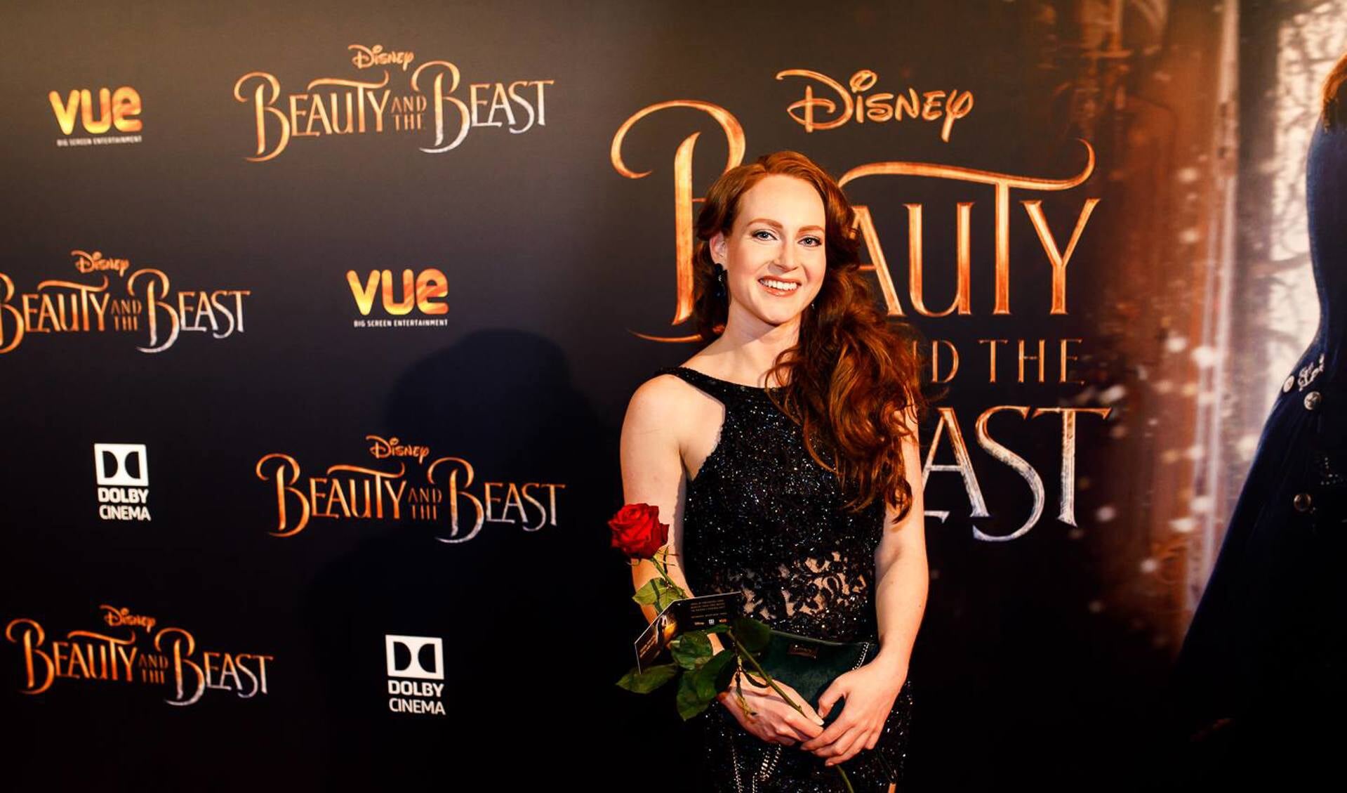 Dian Biemans tijdens de premiere van Beauty and the Beast