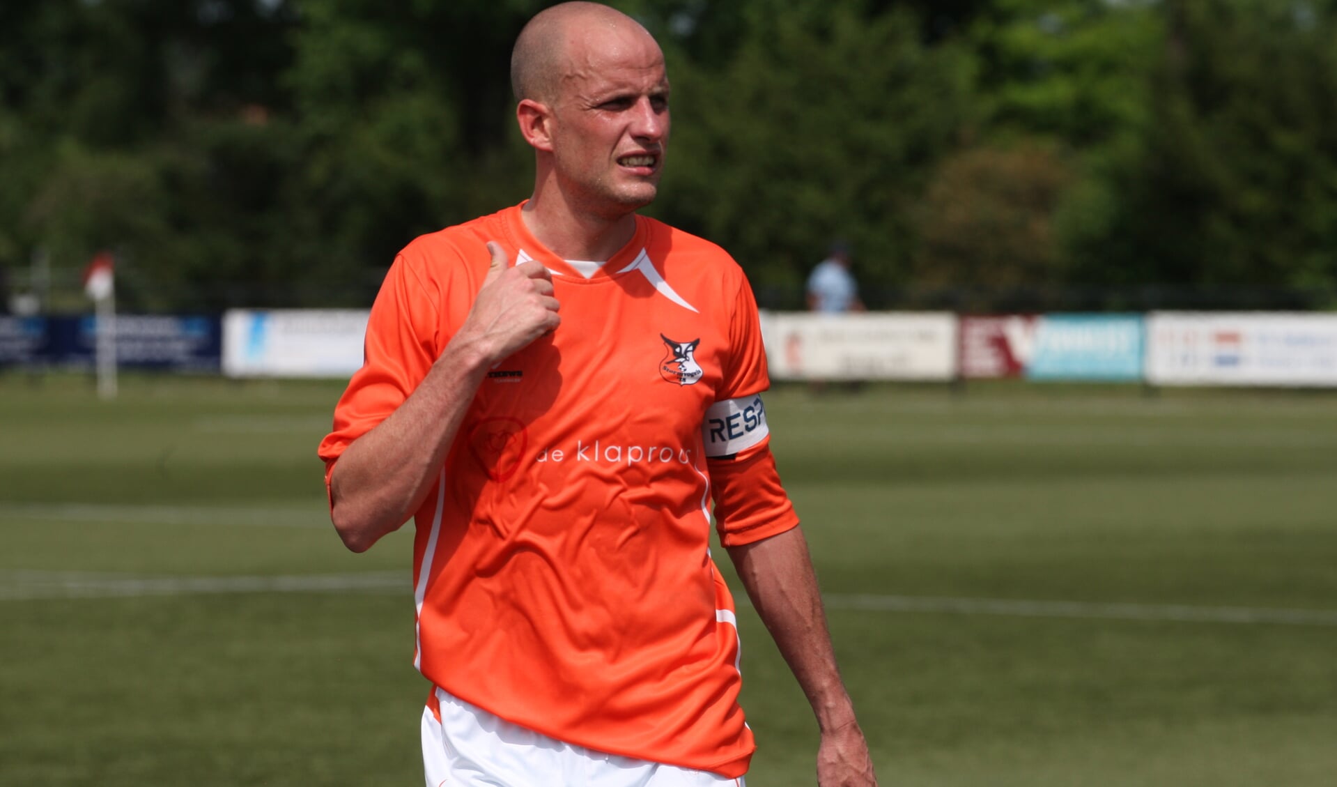 Aanvoerder Bart Seegers van Stormvogels scoorde de 2-0 voor zijn club (Foto: Peter Kuijpers)