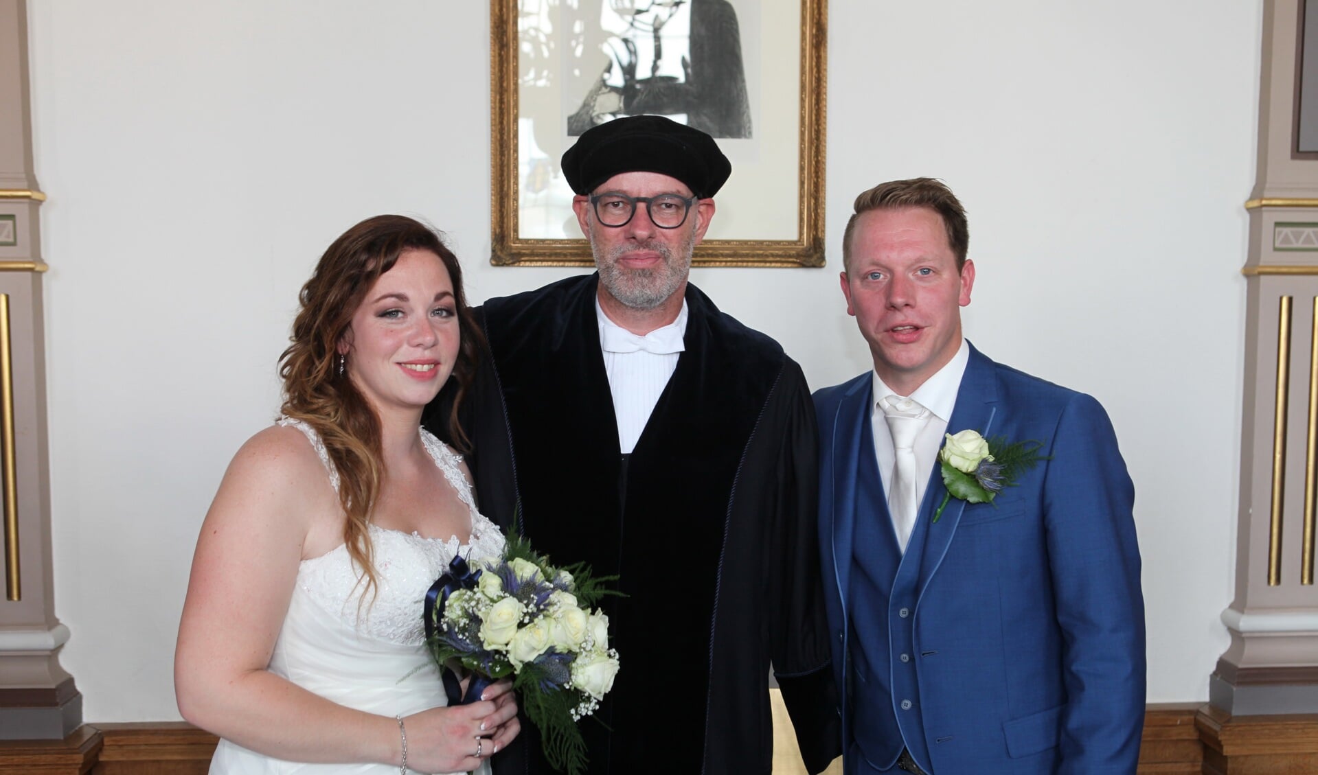 Andy Marcelissen trouwde tot ieders verrassing Jeroen en Jill (Foto Peter Kuijpers)