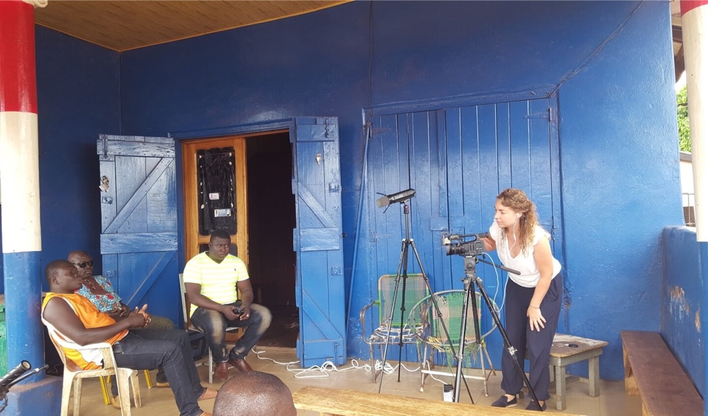 Barbara van Rijn aan het werk in Accra in Ghana. 