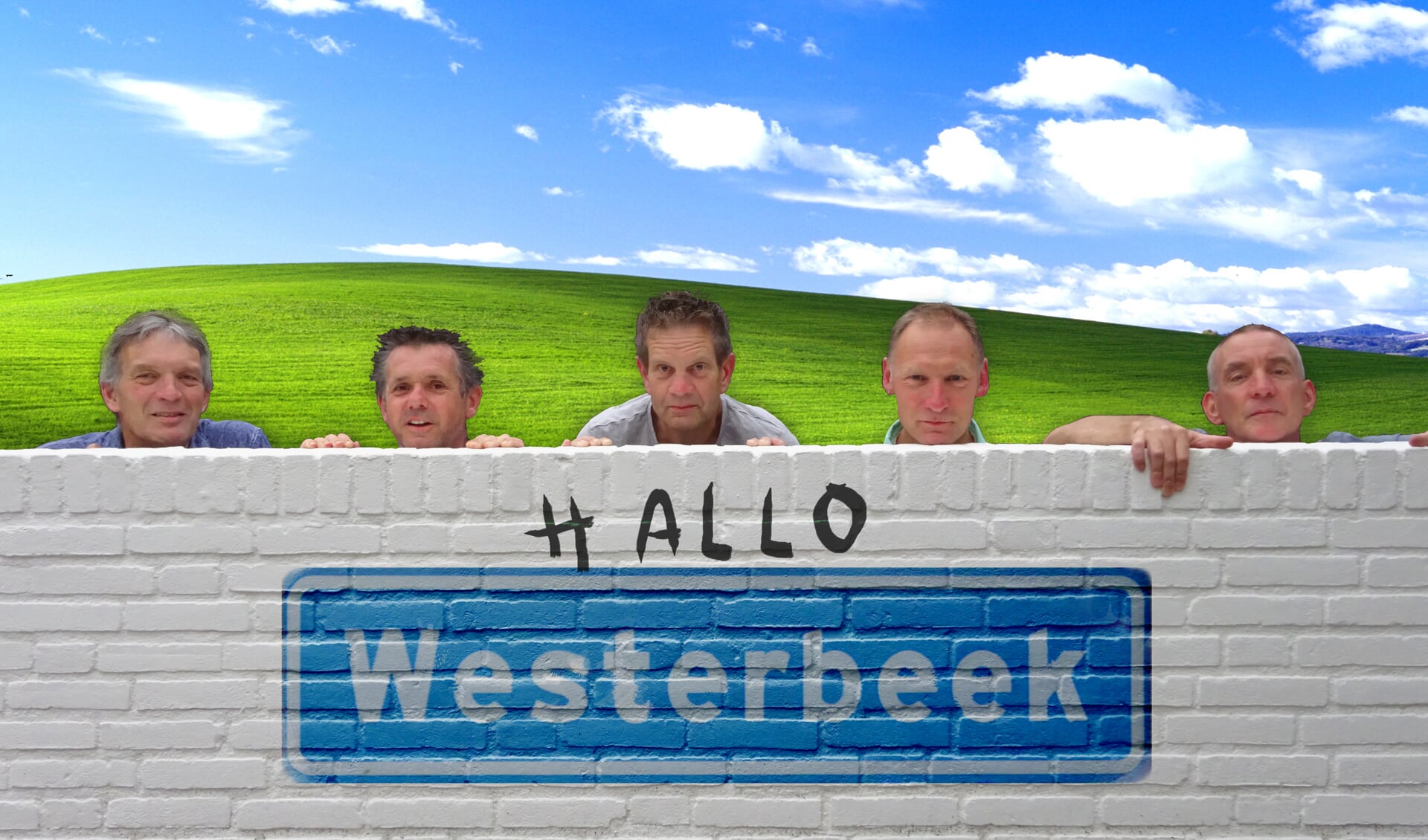 René Rutten,  Hans Verberk, Guido Rutten, Peter Boumans en Martien Kuipers (vlnr) vormen Hallo Westerbeek. 