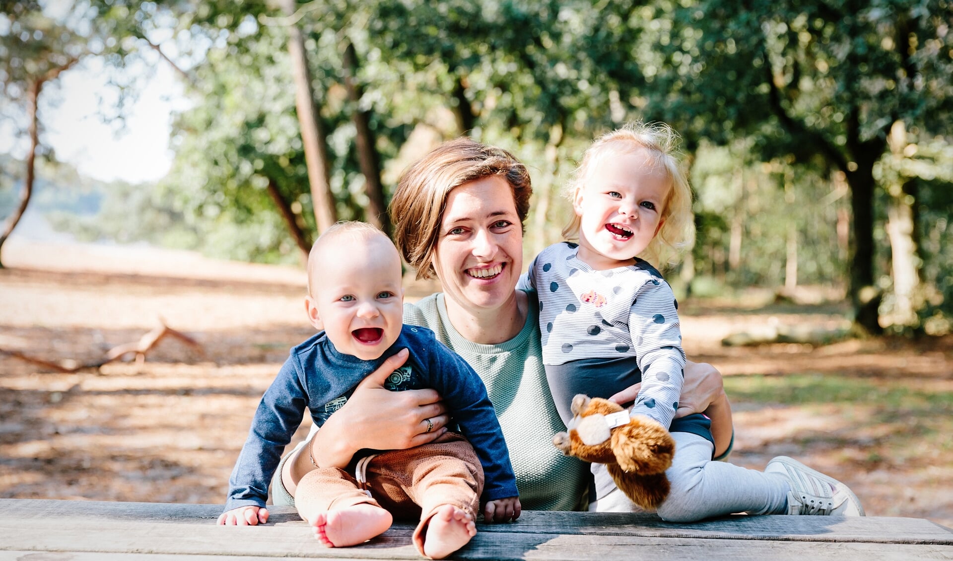 Anke en haar kinderen.