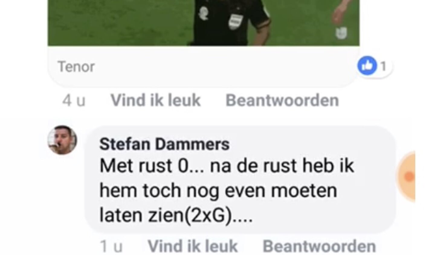 Scheidsrechter Dammers bevestigt het geven van twee gele kaarten op Facebook