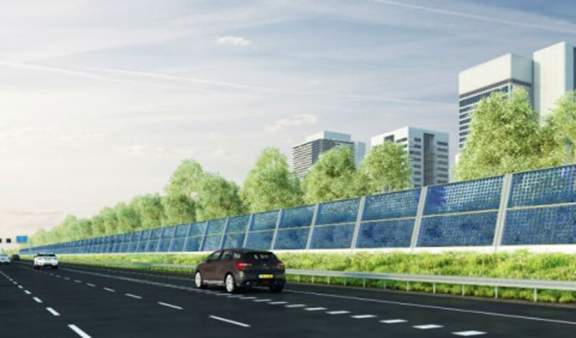 De nieuwe schermen gaan meer verkeerslawaai tegenhouden én tegelijkertijd zonne-energie opwekken