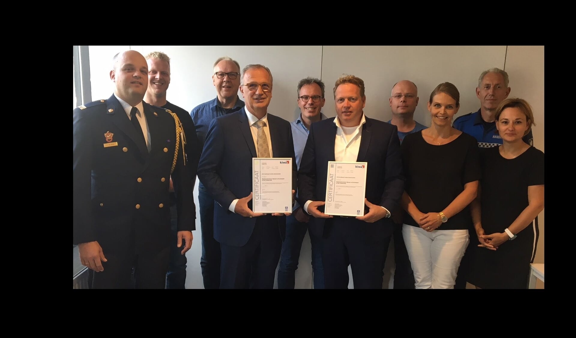 Bedrijventerreinen Nijnsel en De Kampen mochten opnieuw het Keurmerk Veilig Ondernemen (KVO) in ontvangst nemen.