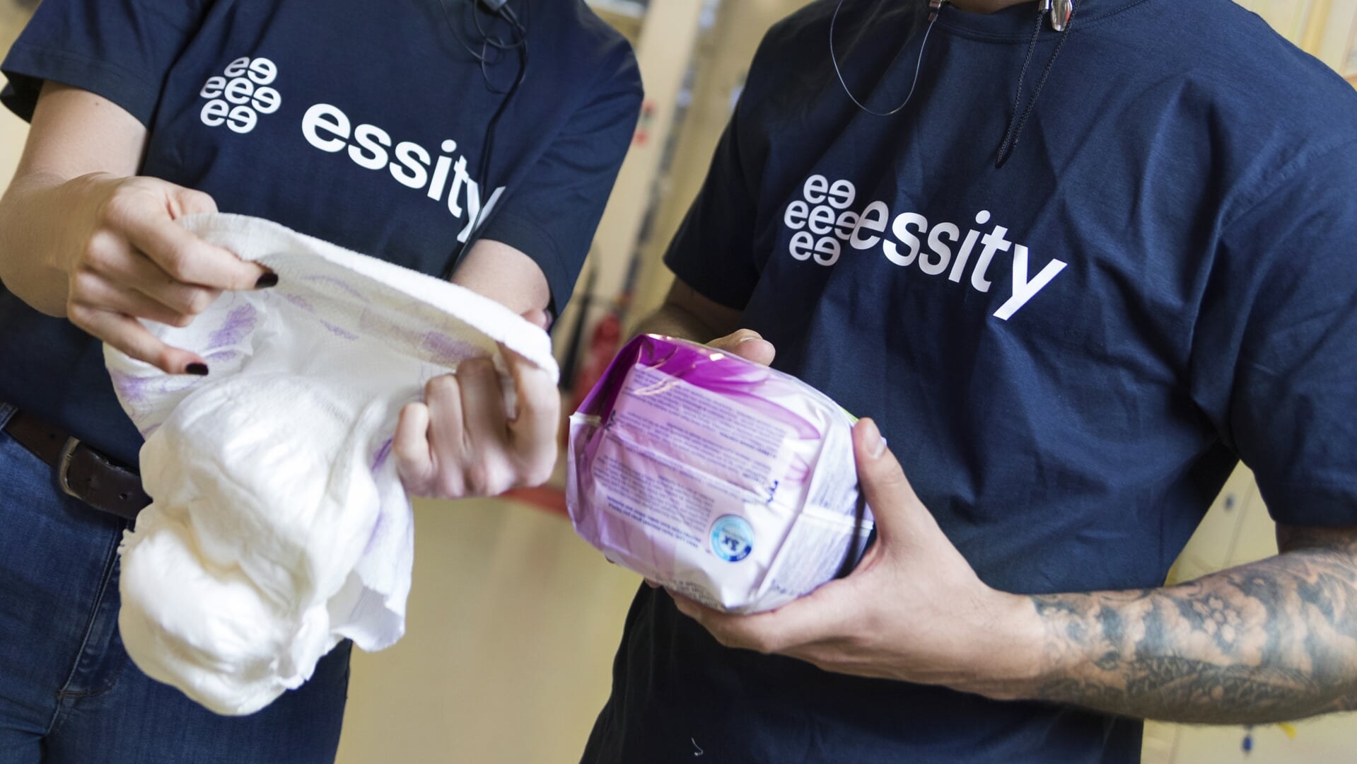 Essity is specialist in verzorgingsproducten, zoals gebruikt door Libresse en Tena. 