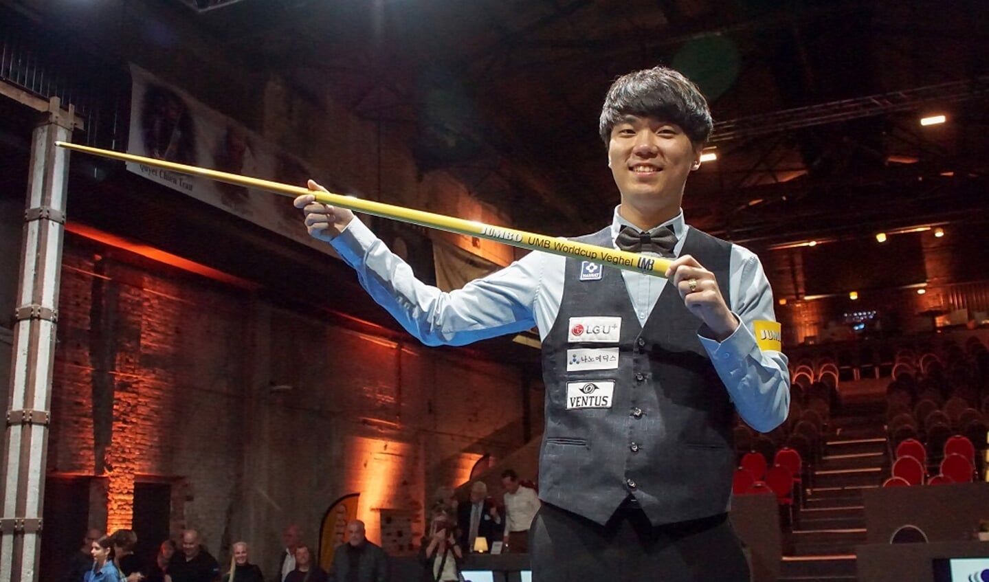 De 27-jarige Koreaan HaengJik Kim heeft zaterdag in Veghel de derde World Cup in zijn carrière gewonnen.