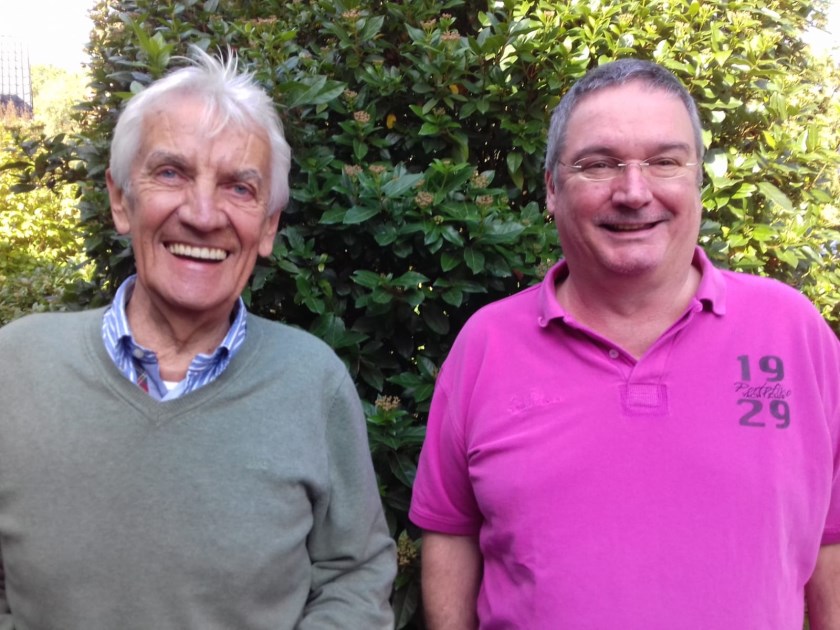 Hans Korsten uit Middelaar en Bert Jurgens uit Ottersum van het burgerplatform Nee tegen de Vloedgolf.