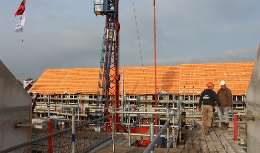 Nieuwbouw Piekenhoef bereikt hoogste punt. Foto: BrabantWonen