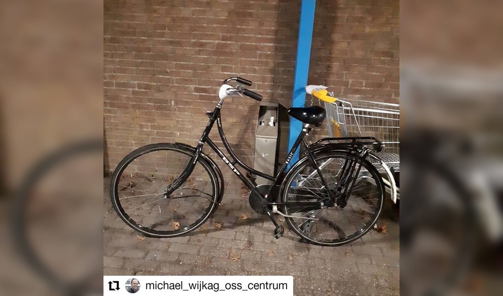 De fiets. (Foto: Michaek. wijkagent Oss centrum)