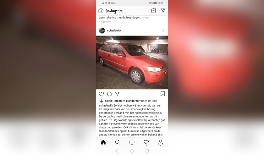 Foto: wijkagenten Schadewijk, Instagram.
