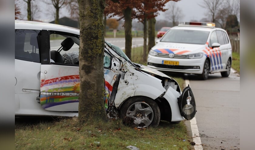 Bestuurder botst op boom bij Oeffelt.