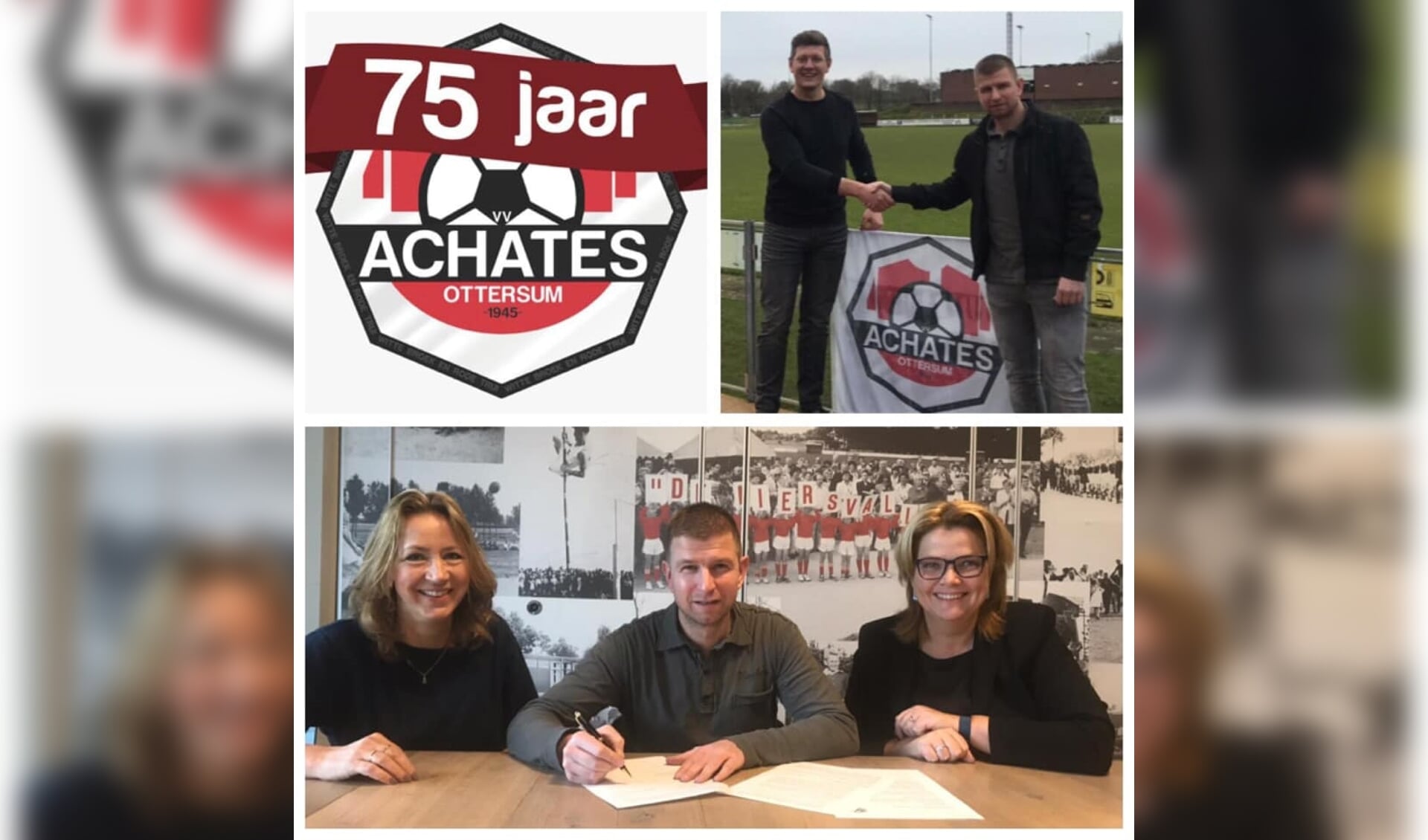 Clubvoorzitter Marie-Louise Mans en bestuurslid Juliette Ruhl bij de ondertekening van het contract.