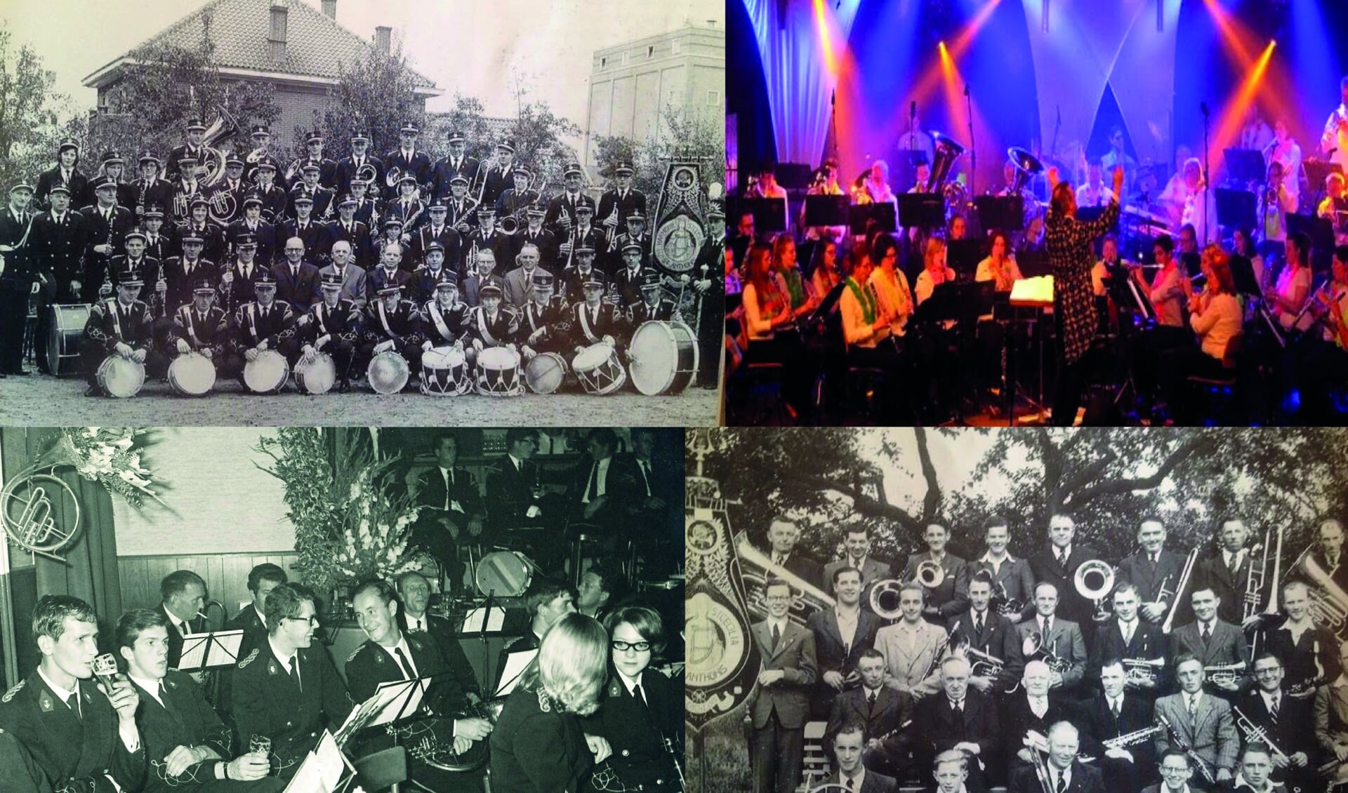 Muziekvereniging Sint Cecilia uit Sint Anthonis door de jaren heen. (foto's: Sint Cecilia)