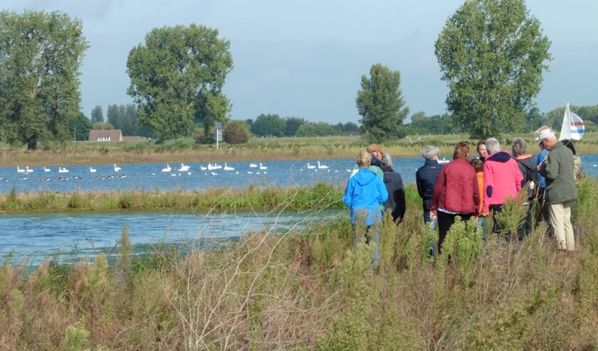Deelnemers van een vogelwandeling.