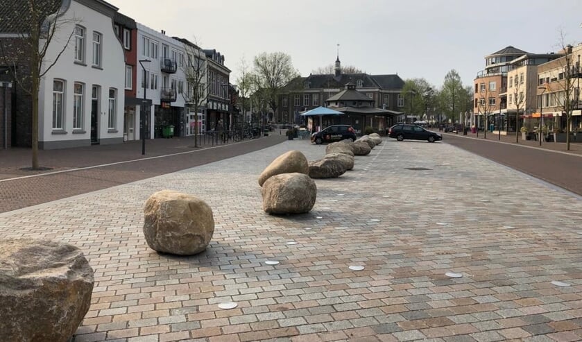De stenen kunnen tijdelijk eenvoudig verwijderd worden.