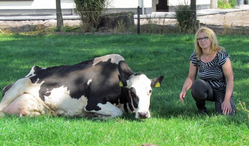 Petra Baltussen van boerderij De Velderhoeve in Landhorst is een heuse hit op YouTube en Facebook.