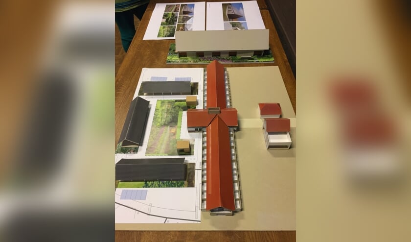 Een maquette van Hof Lindebeek, waar de woongebouwen van de Woongemeenschap deel van gaan uitmaken.