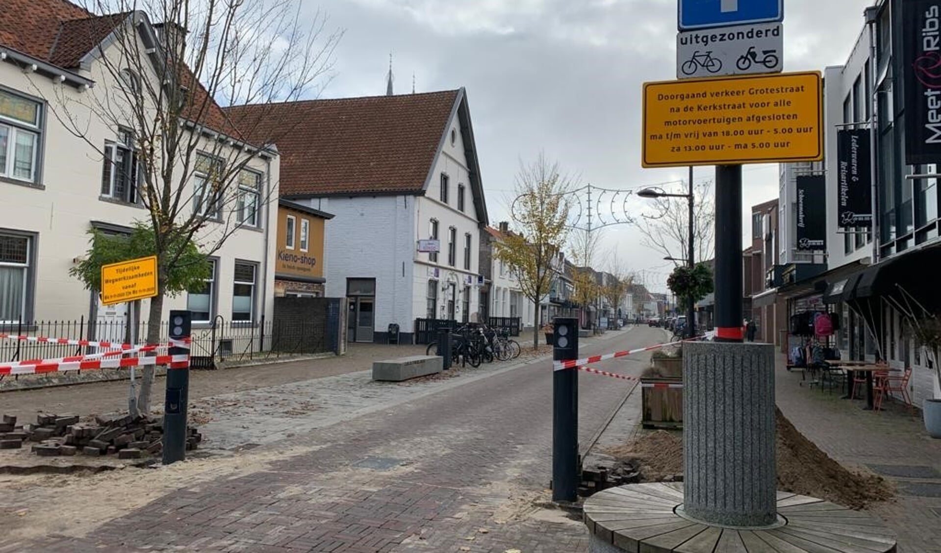 De Grotestraat in Cuijk kan worden afgesloten voor doorgaand verkeer.
