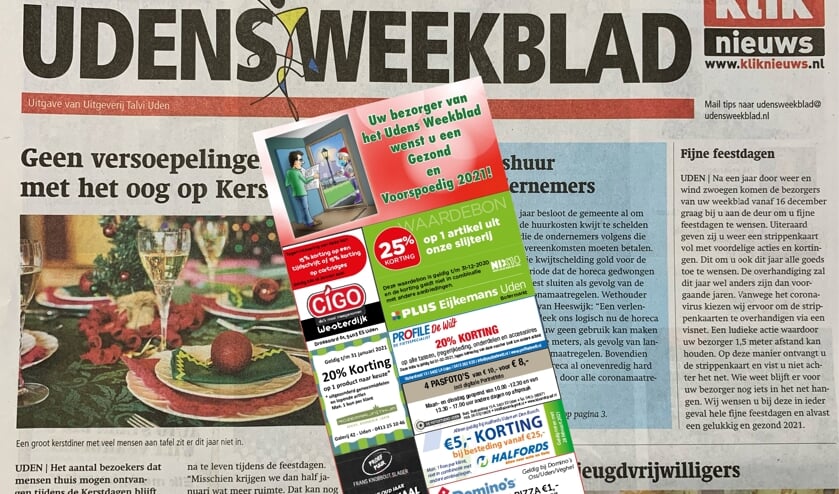 <p>Namens het Udens Weekblad wensen wij u fijne feestdagen en alle gezondheid voor 2021.</p>  