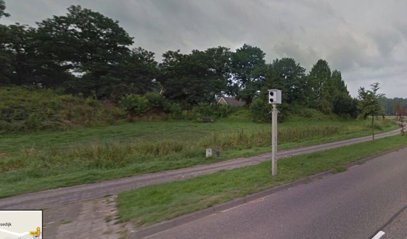 De beruchte flitspaal in Erp (Bron: Google Maps).