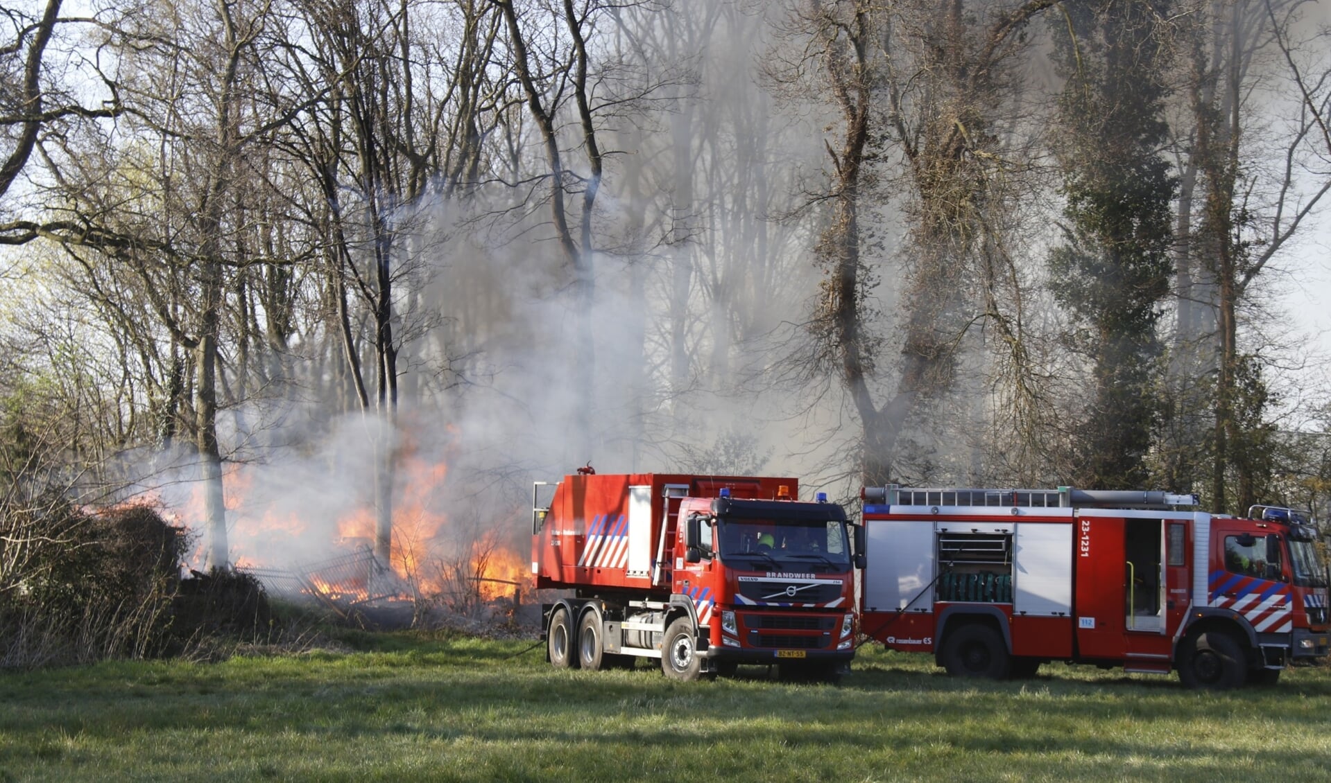 In een schuur in Milsbeek is er brand ontstaan.