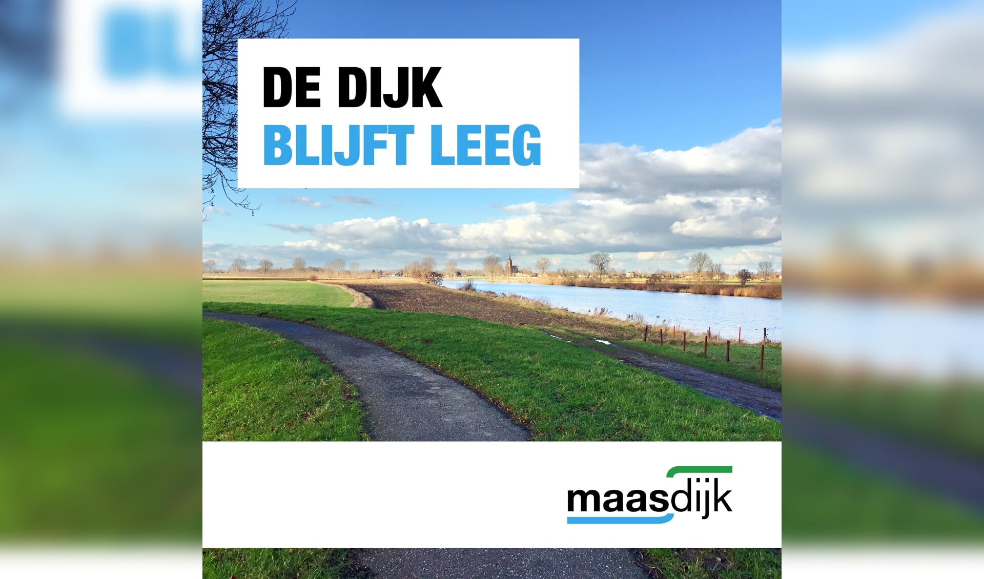 De dijk langs de Maas blijft dit jaar leeg op 20 en 21 juni.